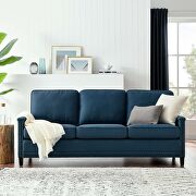 Ashton (Azure) Upholstered fabric sofa in azure w/ nailhead trim