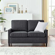 Upholstered fabric loveseat in charcoal main photo