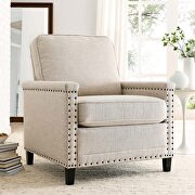 Ashton II (Beige) Upholstered fabric armchair in beige