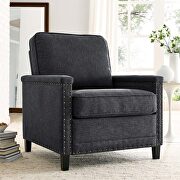 Ashton II (Charcoal) Upholstered fabric armchair in charcoal