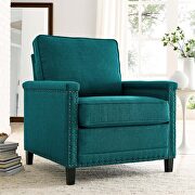 Ashton II (Teal) Upholstered fabric armchair in teal