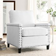 Upholstered fabric armchair in white main photo