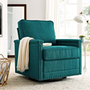 Ashton (Teal) Upholstered fabric swivel chair in teal