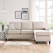 Upholstered fabric sectional sofa in beige main photo