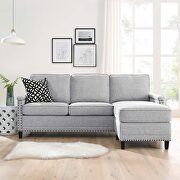 Upholstered fabric sectional sofa in light gray