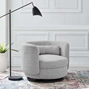 Fabric upholstery swivel chair in black/ light gray main photo