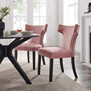Dusty rose finish performance velvet upholstery dining chairs - set of 2 main photo