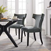 Gray finish performance velvet upholstery dining chairs - set of 2 main photo