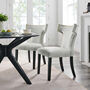 Light gray finish performance velvet upholstery dining chairs - set of 2 main photo