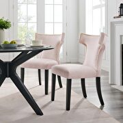 Pink finish performance velvet upholstery dining chairs - set of 2 main photo