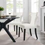 White finish performance velvet upholstery dining chairs - set of 2 main photo