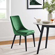 Performance velvet upholstery dining chair in emerald main photo