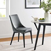 Performance velvet upholstery dining chair in gray main photo