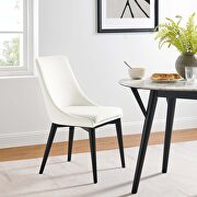 Performance velvet upholstery dining chair in white main photo