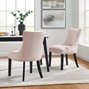 Pink finish performance velvet fabric upholstery dining chairs - set of 2 main photo