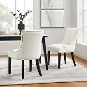 White finish performance velvet fabric upholstery dining chairs - set of 2 main photo