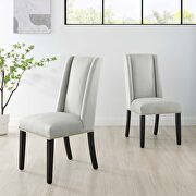 Light gray finish stain-resistant performance velvet dining chairs - set of 2 main photo