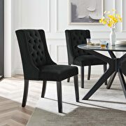 Baronet VT (Black) Black finish button tufted performance velvet dining chairs - set of 2