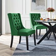 Emerald finish button tufted performance velvet dining chairs - set of 2 main photo
