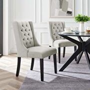 Light gray finish button tufted performance velvet dining chairs - set of 2 main photo
