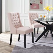 Pink finish button tufted performance velvet dining chairs - set of 2 main photo