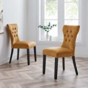 Silhouette VT (Cognac) Cognac finish softly tapered back performance velvet dining chairs - set of 2