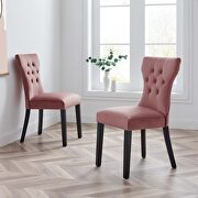 Silhouette VT (Dusty Rose) Dusty rose finish softly tapered back performance velvet dining chairs - set of 2