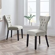 Light gray finish softly tapered back performance velvet dining chairs - set of 2 main photo