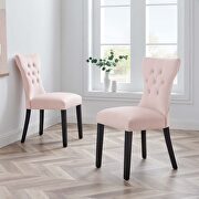 Silhouette VT (Pink) Pink finish softly tapered back performance velvet dining chairs - set of 2