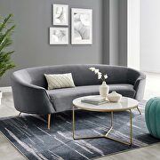 Upholstered performance velvet sofa in gray finish main photo