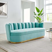 Victoria (Mint) Channel tufted performance velvet sofa in mint finish