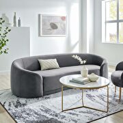 Gray finish performance velvet upholstery sofa main photo