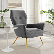 Gray finish button tufted performance velvet upholstery chair main photo