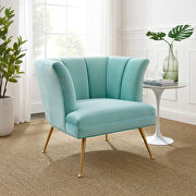 Channel tufted performance velvet chair in mint finish main photo