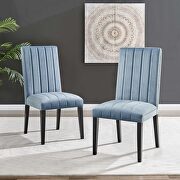 Catalyst (Light Blue) Light blue finish performance velvet upholstery dining side chairs/ set of 2