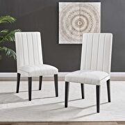 White finish performance velvet upholstery dining side chairs/ set of 2 main photo