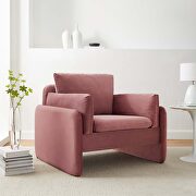 Dusty rose finish stain-resistant performance velvet upholstery chair