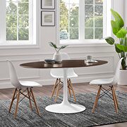 Oval dining table in white cherry walnut main photo