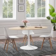Oval dining table in white natural main photo