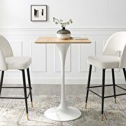 Square bar table in white natural main photo