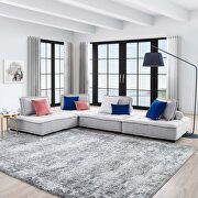 Tufted fabric upholstery modular design 4-piece sofa in light gray finish main photo