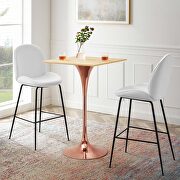 Square wood bar table in rose natural main photo
