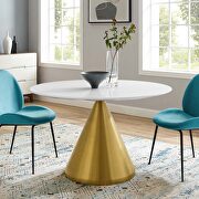 Tupelo 47 (White) R Dining table in gold white