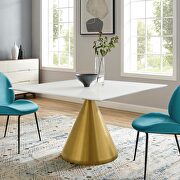 Tupelo 47 (White) SQ Square dining table in gold white