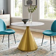 Tupelo 40 (Marble) Artificial marble dining table in gold white