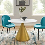 Oval dining table in gold white main photo