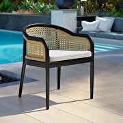 Outdoor patio dining armchair in ivory/ white finish main photo