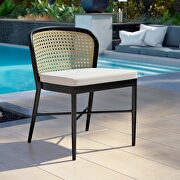 Outdoor patio dining side chair in ivory/ white finish main photo