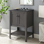 Prestige 24 (Gray Black) Bathroom vanity in gray black