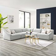5-piece sectional sofa in light gray